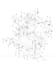 Fabricated Cutter Deck Diagram and Parts List for M60-KH 53AB5BAX150-25-HP Cub Cadet Lawn Tractor